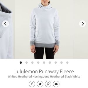 Lululemon runaway fleece white, size 8